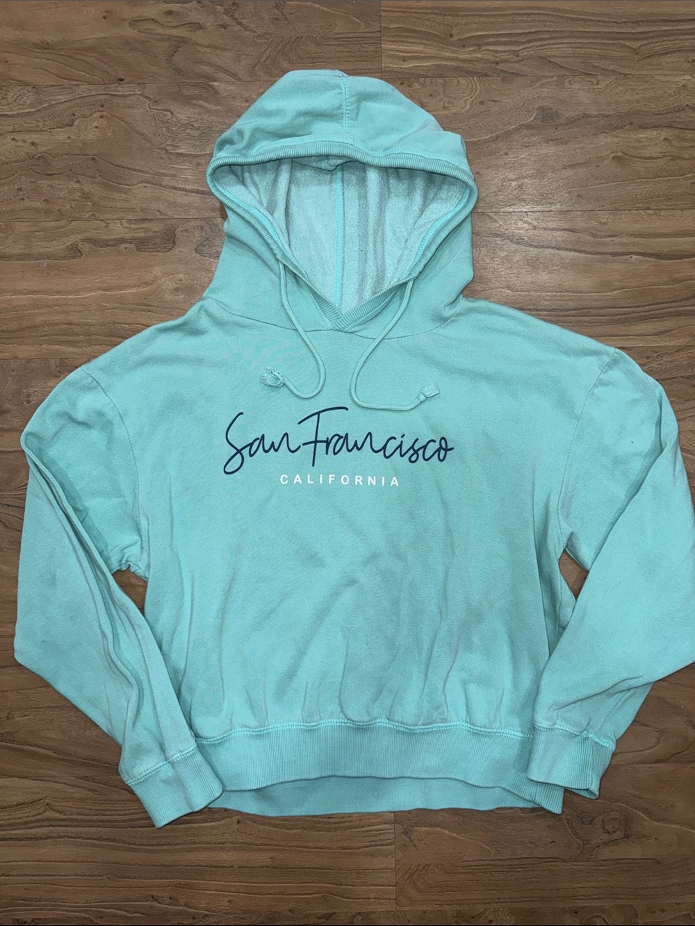 Turquoise 'San Francisco California' Hooded Sweatshirt